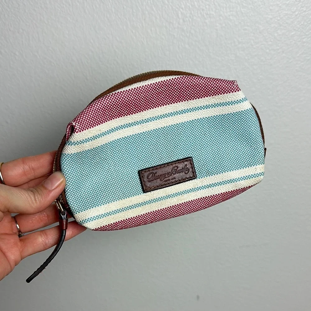 Dooney & Bourke Striped Canvas Coin Pouch - Blue & Red